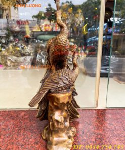 Tượng Đôi Chim Công Đuôi Dài Bằng Đồng Phong Thủy