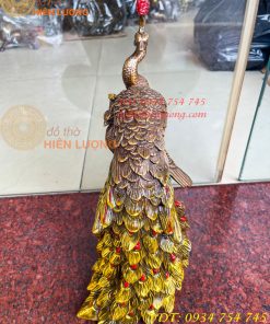 Tượng Đôi Chim Công Đuôi Dài Bằng Đồng Phong Thủy