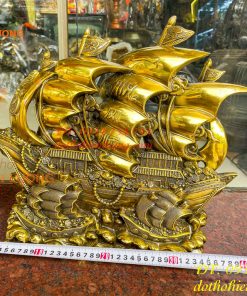 Mô Hình Thuyền Buồm Bằng Đồng Phong Thủy