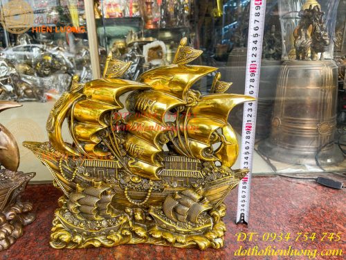 Mô Hình Thuyền Buồm Bằng Đồng Phong Thủy