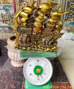 Mô Hình Thuyền Buồm Bằng Đồng Phong Thủy
