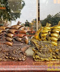 Mô Hình Thuyền Buồm Bằng Đồng Phong Thủy