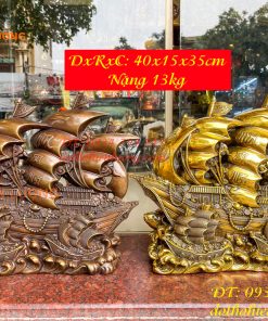 Mô Hình Thuyền Buồm Bằng Đồng Phong Thủy