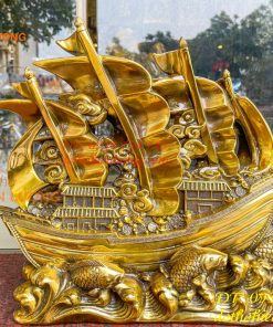 Mô Hình Thuyền Buồm Bằng Đồng Phong Thủy