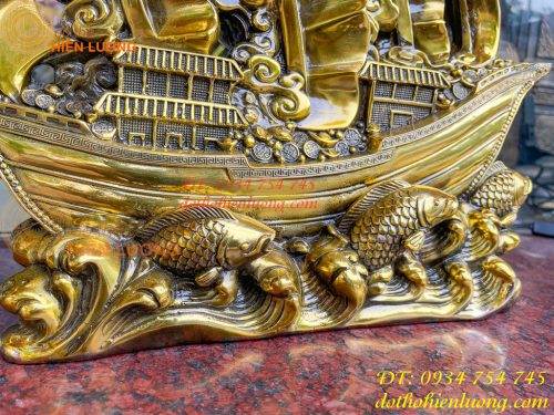 Mô Hình Thuyền Buồm Bằng Đồng Phong Thủy
