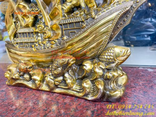 Mô Hình Thuyền Buồm Bằng Đồng Phong Thủy