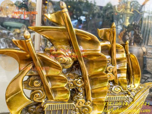 Mô Hình Thuyền Buồm Bằng Đồng Phong Thủy