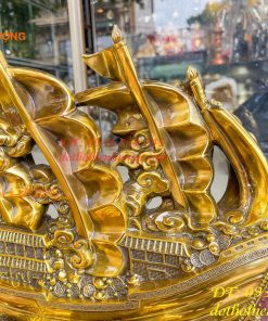 Mô Hình Thuyền Buồm Bằng Đồng Phong Thủy