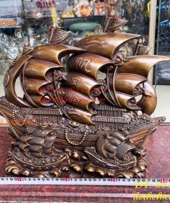 Mô Hình Thuyền Buồm Bằng Đồng Phong Thủy