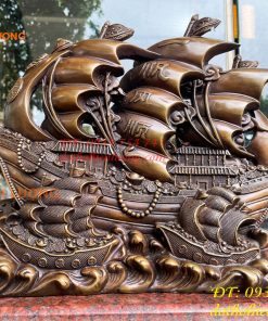 Mô Hình Thuyền Buồm Bằng Đồng Phong Thủy
