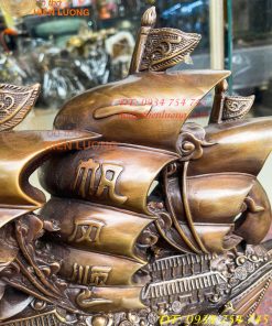 Mô Hình Thuyền Buồm Bằng Đồng Phong Thủy