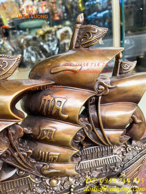 Mô Hình Thuyền Buồm Bằng Đồng Phong Thủy