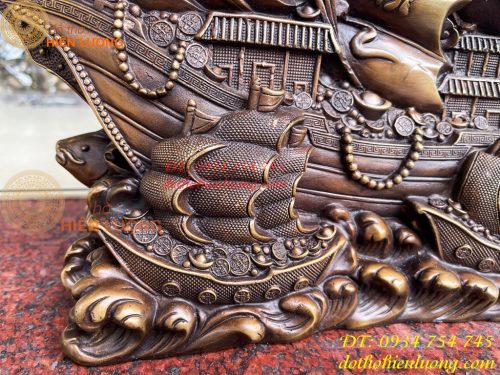 Mô Hình Thuyền Buồm Bằng Đồng Phong Thủy
