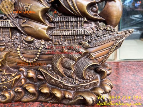 Mô Hình Thuyền Buồm Bằng Đồng Phong Thủy