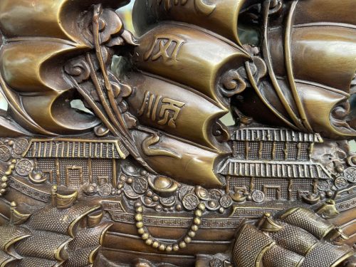 Mô Hình Thuyền Buồm Bằng Đồng Phong Thủy
