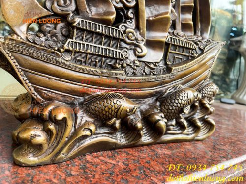 Mô Hình Thuyền Buồm Bằng Đồng Phong Thủy