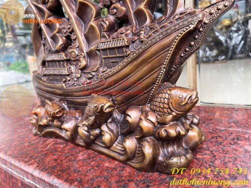 Mô Hình Thuyền Buồm Bằng Đồng Phong Thủy
