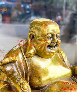 Tượng Di Lặc Ngồi Bệ Vuông Bằng Đồng Cao 24cm