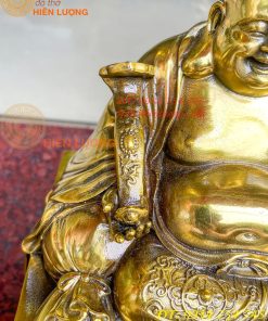 Tượng Di Lặc Ngồi Bệ Vuông Bằng Đồng Cao 24cm