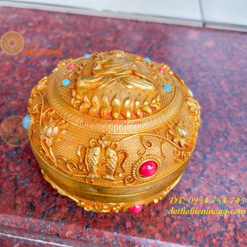 Bình Bát Tụ Bảo Bằng Đồng Hình Phật Thích Ca
