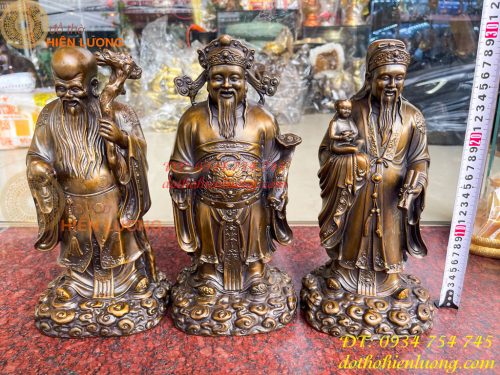 Tam Đa Phúc Lộc Thọ Bằng Đồng Hun Cao 30cm
