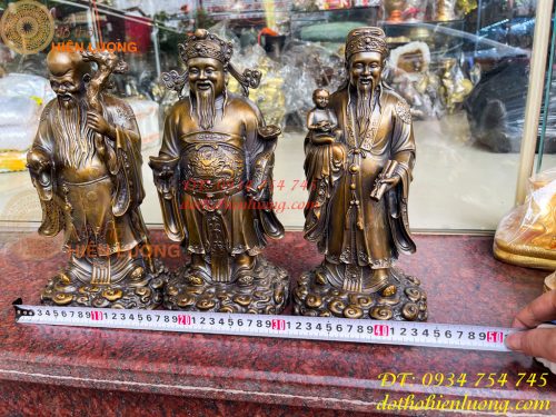 Tam Đa Phúc Lộc Thọ Bằng Đồng Hun Cao 30cm