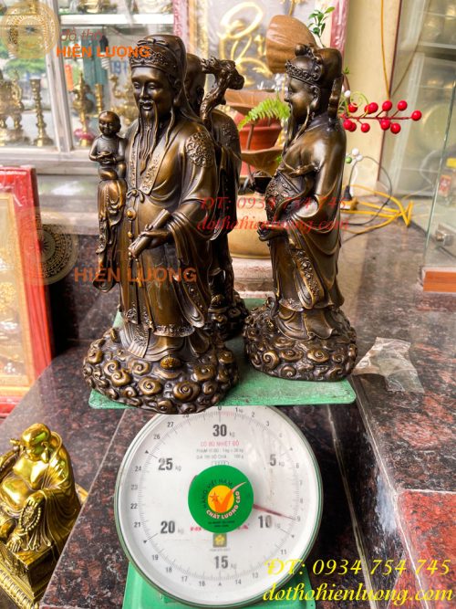 Tam Đa Phúc Lộc Thọ Bằng Đồng Hun Cao 30cm