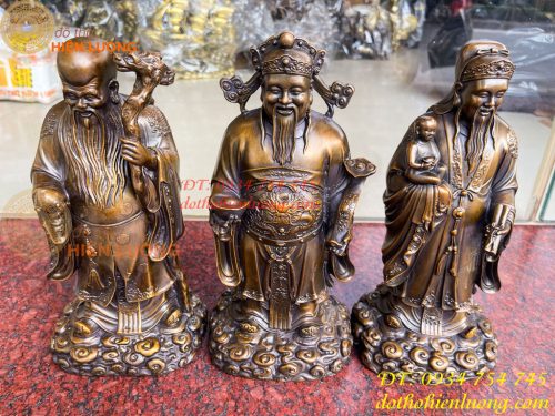 Tam Đa Phúc Lộc Thọ Bằng Đồng Hun Cao 30cm