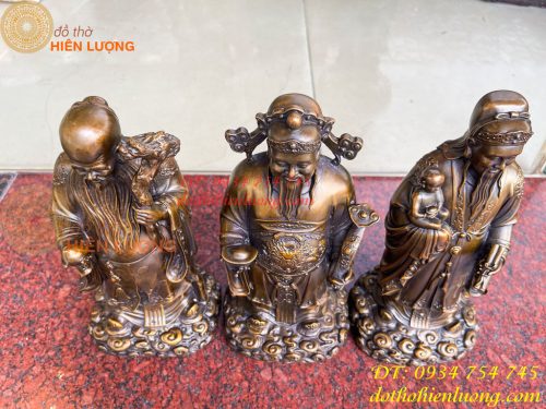 Tam Đa Phúc Lộc Thọ Bằng Đồng Hun Cao 30cm