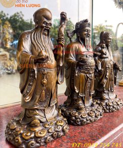 Tam Đa Phúc Lộc Thọ Bằng Đồng Hun Cao 30cm