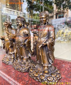 Tam Đa Phúc Lộc Thọ Bằng Đồng Hun Cao 30cm