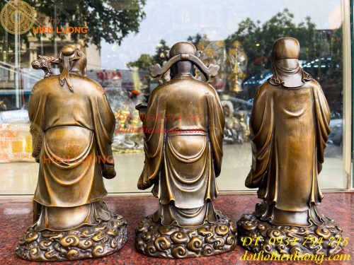 Tam Đa Phúc Lộc Thọ Bằng Đồng Hun Cao 30cm