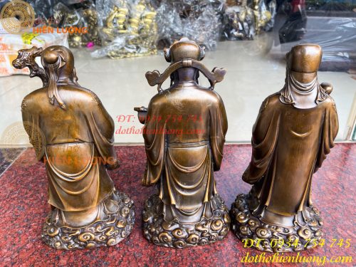 Tam Đa Phúc Lộc Thọ Bằng Đồng Hun Cao 30cm