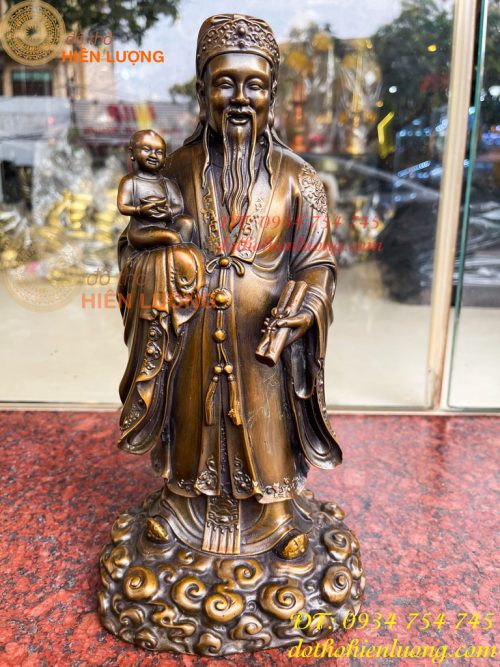 Tam Đa Phúc Lộc Thọ Bằng Đồng Hun Cao 30cm