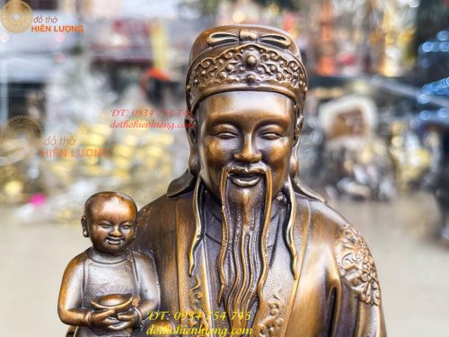 Tam Đa Phúc Lộc Thọ Bằng Đồng Hun Cao 30cm
