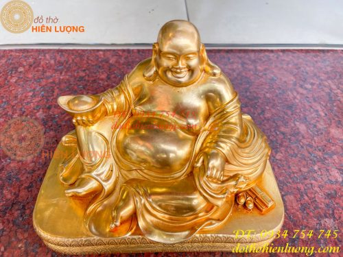Tượng Di Lặc Ngồi Bệt Bằng Đồng Vàng
