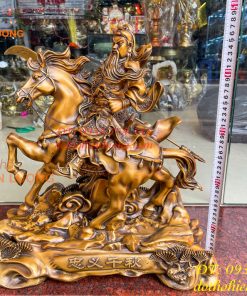 Tượng Quan Công Cưỡi Ngựa Xích Thố Bằng Đồng Cao 50cm