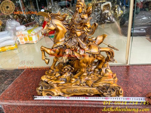 Tượng Quan Công Cưỡi Ngựa Xích Thố Bằng Đồng Cao 50cm