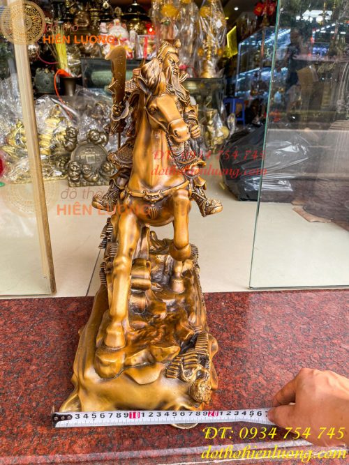 Tượng Quan Công Cưỡi Ngựa Xích Thố Bằng Đồng Cao 50cm