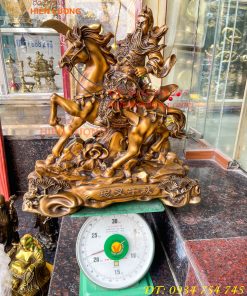 Tượng Quan Công Cưỡi Ngựa Xích Thố Bằng Đồng Cao 50cm
