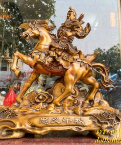 Tượng Quan Công Cưỡi Ngựa Xích Thố Bằng Đồng Cao 50cm