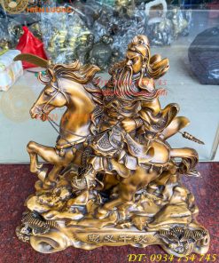Tượng Quan Công Cưỡi Ngựa Xích Thố Bằng Đồng Cao 50cm