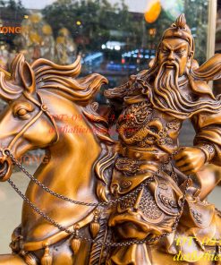 Tượng Quan Công Cưỡi Ngựa Xích Thố Bằng Đồng Cao 50cm