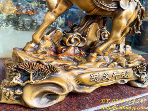 Tượng Quan Công Cưỡi Ngựa Xích Thố Bằng Đồng Cao 50cm
