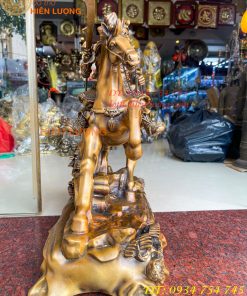 Tượng Quan Công Cưỡi Ngựa Xích Thố Bằng Đồng Cao 50cm