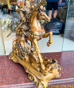 Tượng Quan Công Cưỡi Ngựa Xích Thố Bằng Đồng Cao 50cm