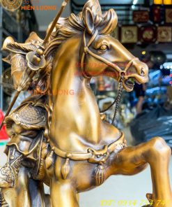 Tượng Quan Công Cưỡi Ngựa Xích Thố Bằng Đồng Cao 50cm