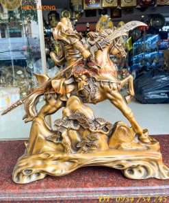Tượng Quan Công Cưỡi Ngựa Xích Thố Bằng Đồng Cao 50cm