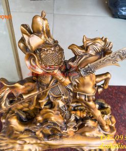 Tượng Quan Công Cưỡi Ngựa Xích Thố Bằng Đồng Cao 50cm