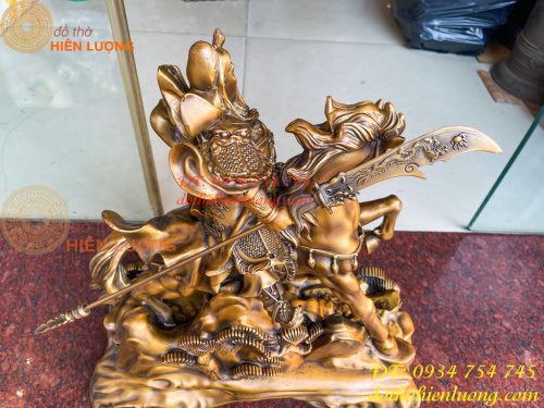 Tượng Quan Công Cưỡi Ngựa Xích Thố Bằng Đồng Cao 50cm